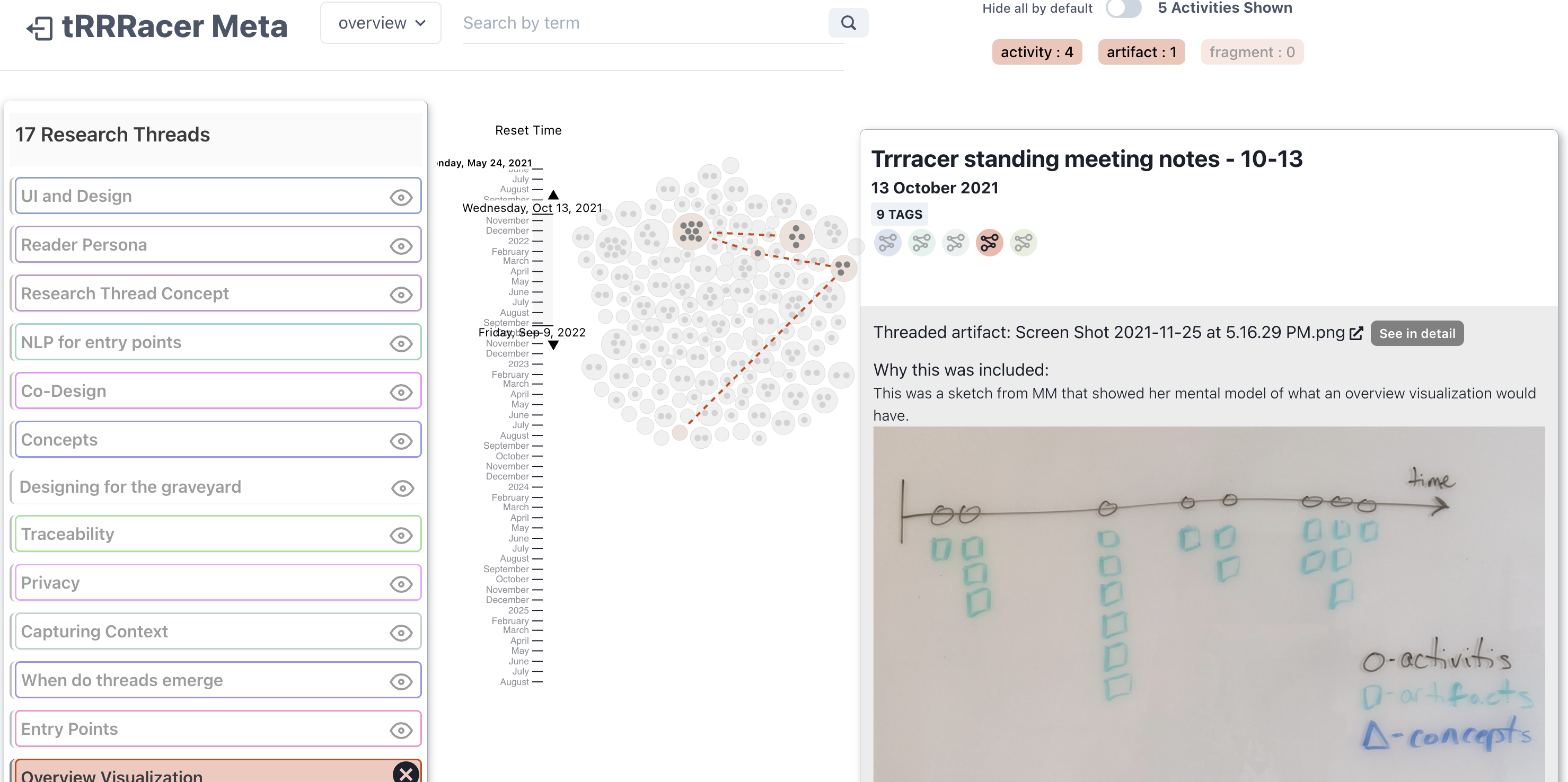 Traceability screenshot
