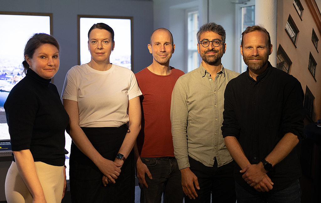 Ahmet and Niklas together with representatives from the Visualization center and Norrköping municipality