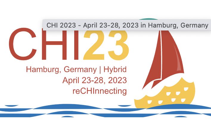 Logo for the CHI 23 conference