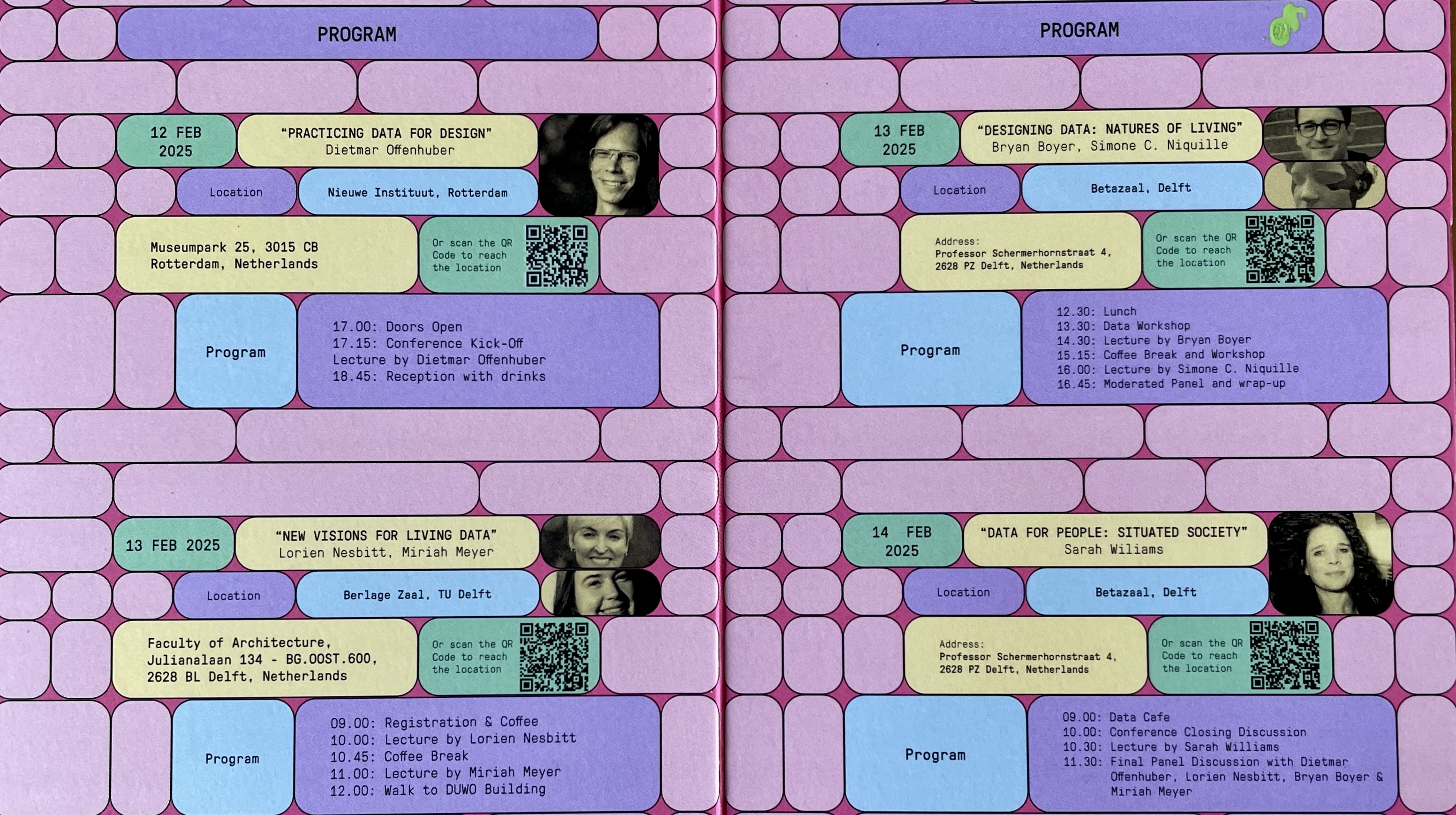 picture of physical program from the Living Data conference