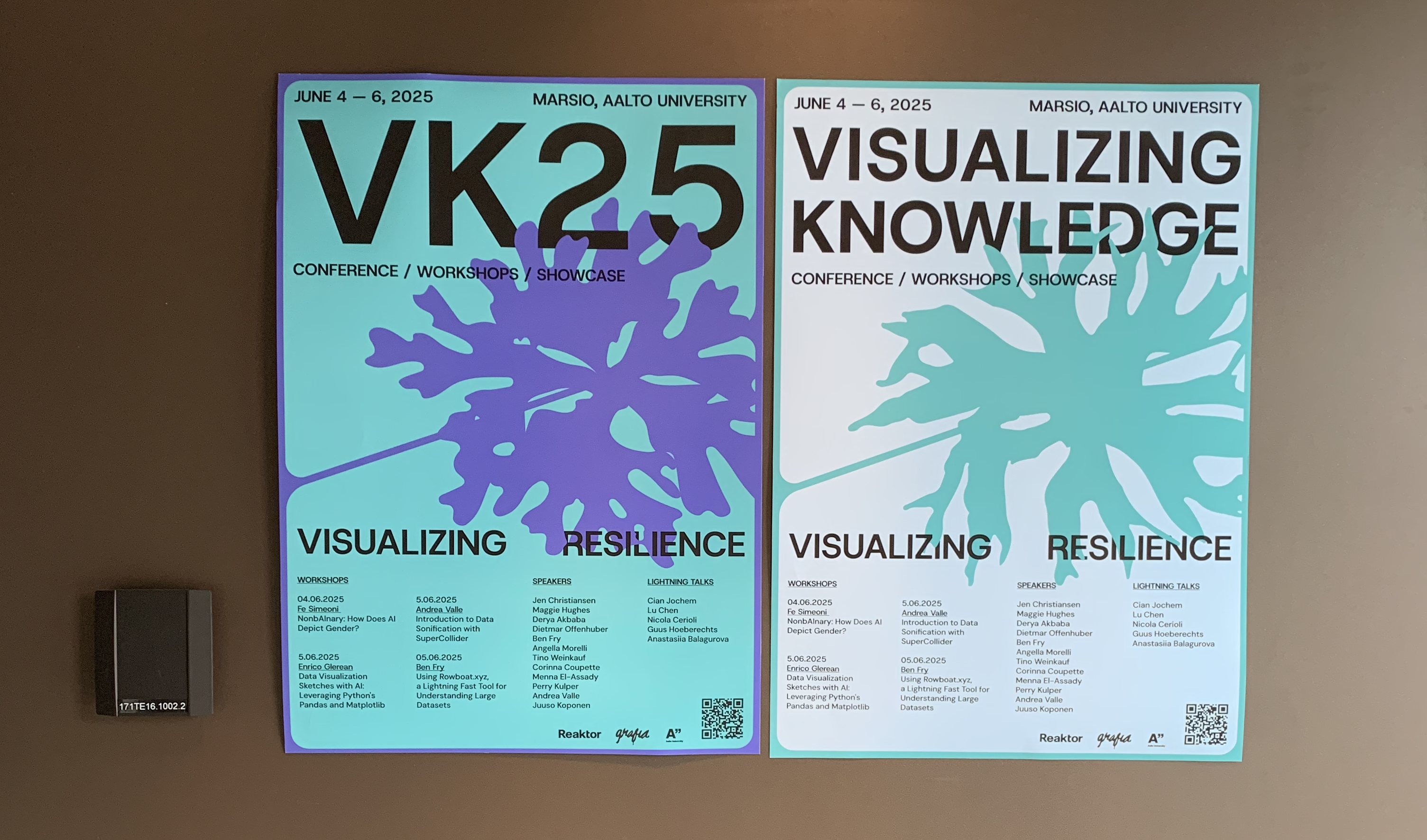 two posters of the visualizing resilience conf